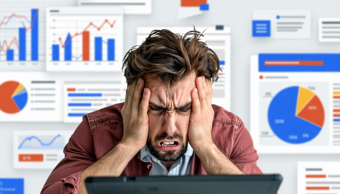 A frustrated marketer looking at a failed campaign